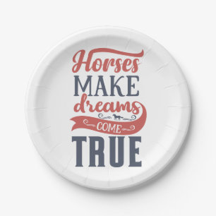 Cute Horse - Horses Dreams Equestrian Cowgirl Paper Plate