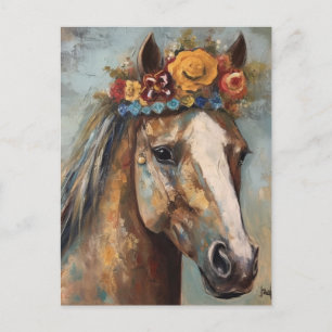 Cute Horse in a Floral Crown Postcard