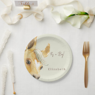 Cute Horse It's a Boy Baby Shower  Paper Plate