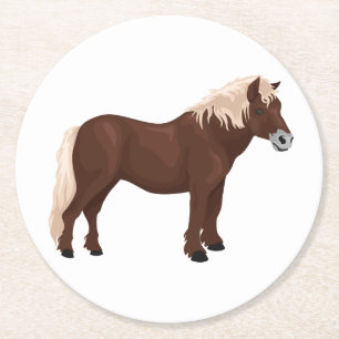 Cute Horse Lover Country Western Farm Equestrian Round Paper Coaster