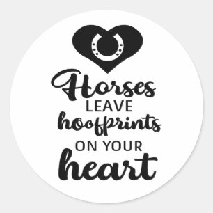 Cute Horse Lover Equestrian Horses Pony Cowgirl Classic Round Sticker