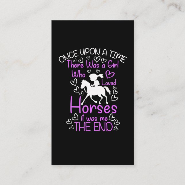 Cute Horse lover Girl Riding Cowgirl Business Card (Front)