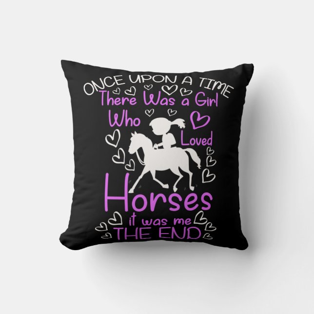 Cute Horse lover Girl Riding Cowgirl Cushion (Front)