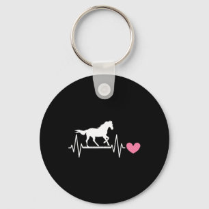 Cute Horse Lover Horseback Riding Horse Heartbeat Key Ring