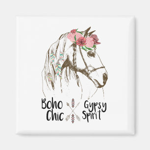 Cute Horse Lover Shirt Boho Hippie Western Equestr Magnet
