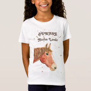 Cute horse lover watercolor animal equestrian  T-Shirt