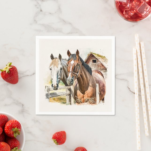 Cute horse lovers party napkin (Insitu)