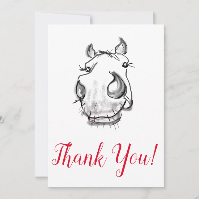 Cute horse lover's Thank You Card (Front)