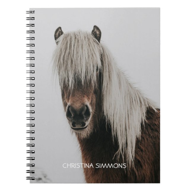 Cute Horse Personalised Notebook (Front)