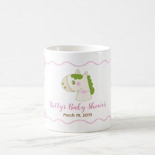 Cute Horse Pink Bow Personalised Girl Baby Shower Coffee Mug
