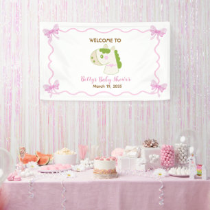Cute Horse Pink Custom Girl Baby Shower Welcome  Banner