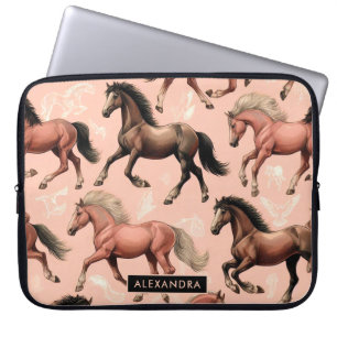 Cute Horse Pink Seamless Laptop Sleeve