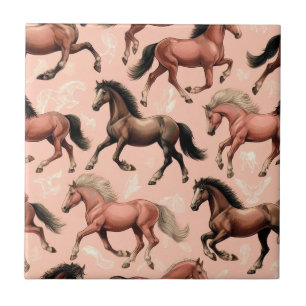 Cute Horse Pink Seamless Tile