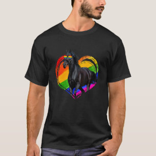 Cute Horse Rainbow Heart Animal  Gay Lesbian Pride T-Shirt