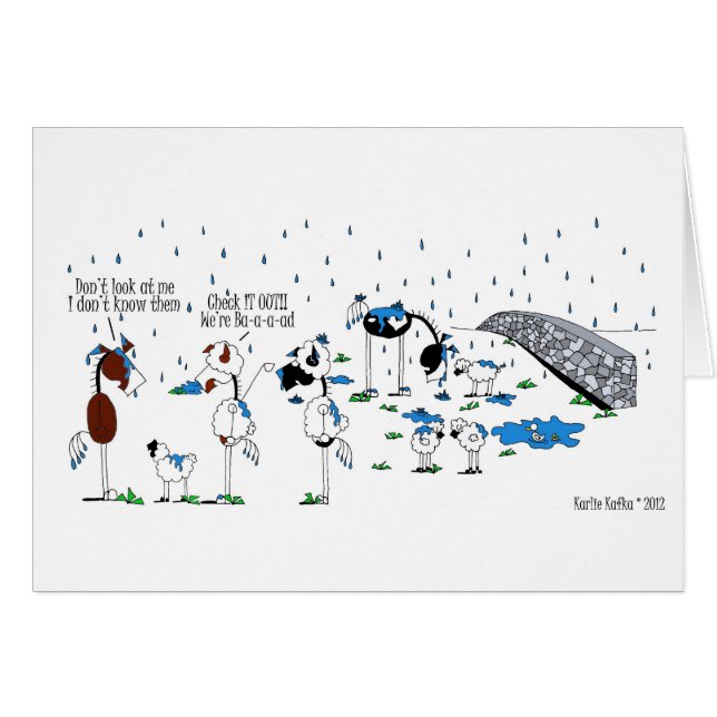 Cute Horse & Sheep Cartoon (Front Horizontal)