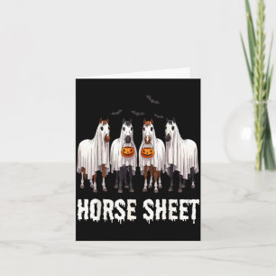Cute horse sheet ghost halloween costume spooky card