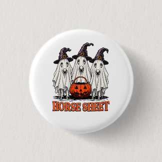 Cute Horse Sheet Ghost Horse Spooky Halloween 3 Cm Round Badge