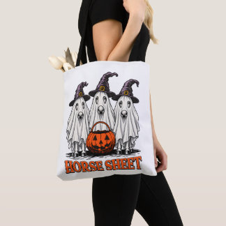 Cute Horse Sheet Ghost Horse Spooky Halloween Tote Bag