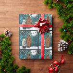Cute Horse, Snowman, Santa and Reindeer Christmas Wrapping Paper<br><div class="desc">This holiday Christmas Gift Bag features a cute brown Horse and Snowman with Santa and his Reindeer flying across a full moon on a Snowy Christmas Eve.</div>