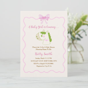 Cute Horse Theme Personalised Girl Baby Shower  Invitation