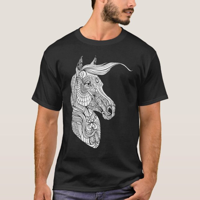 Cute Horse To Paint And Colour In For Children T-Shirt (Front)