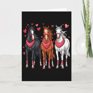 Cute Horse Valentine Black Small Uni-child Cotton Card