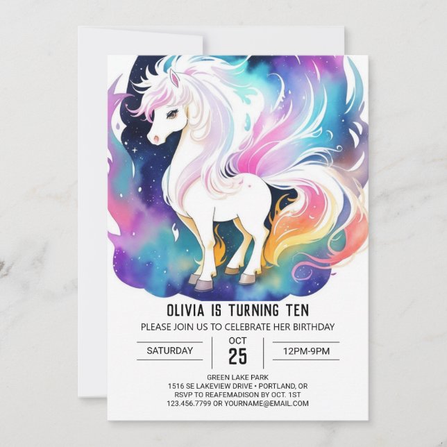 Cute Horse Wonderland Birthday Invitation (Front)