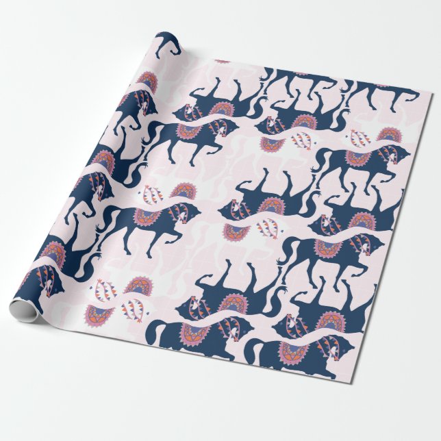 Cute Horse Wrapping Paper (Unrolled)
