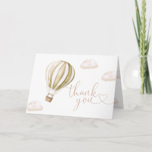 Cute Hot Air Balloon Baby Shower Thank You Card