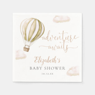 Cute Hot Air Balloon Gender Neutral Baby Shower Napkin