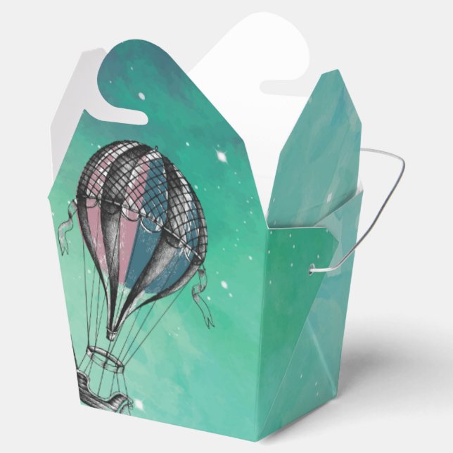 Cute HOT AIR BALLOON GENDER REVEAL Favour Box (Opened)