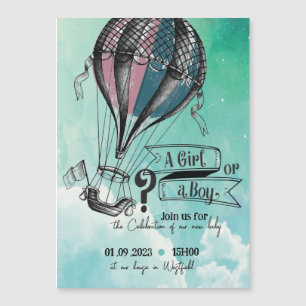 Cute Hot Air Balloon Magnet invitation