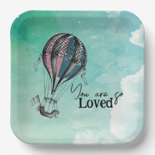 Cute Hot Air Balloon Paper Plate