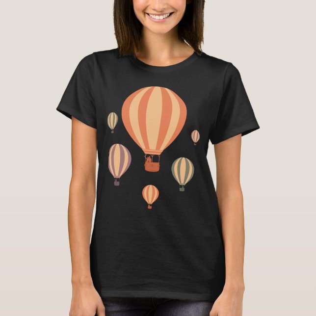 Cute Hot Air Balloons Balloon Sky T-Shirt (Front)