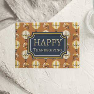 Cute Hot Air Balloons Happy Thanksgiving card