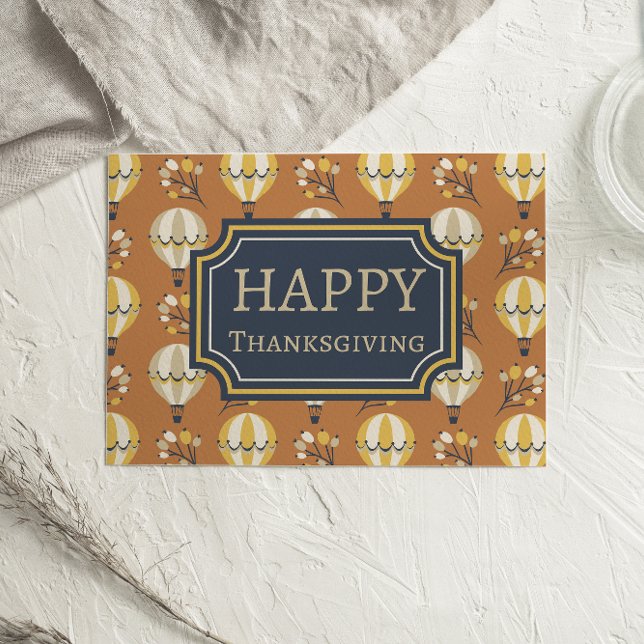 Cute Hot Air Balloons Happy Thanksgiving card (Creator Uploaded)