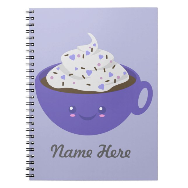 Cute Hot chocolate Spiral Notebook (Front)