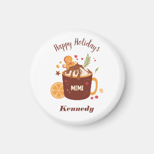 Cute Hot Chocolate with Gingerbread Magnet