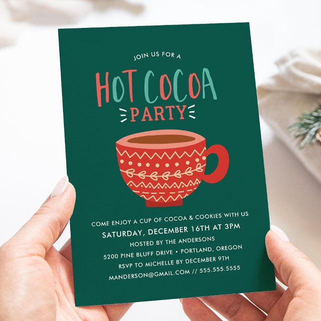 Cute Hot Cocoa Party Holiday Invitation (Creator Uploaded)