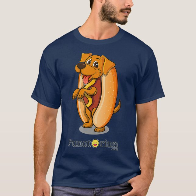 Cute hot dog hotdog puppy funny pun joke T-Shirt (Front)