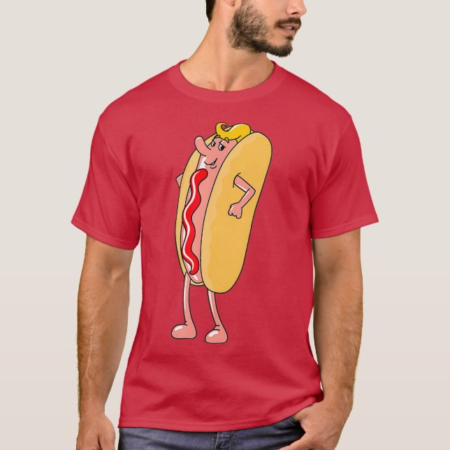 Cute Hot Dog In Bun Funny Jokes Sarcastic Family T-Shirt (Front)