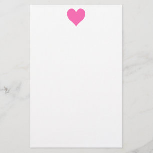 Cute Hot Pink Heart Stationery