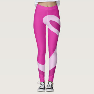 Cute hot pink leggings with Retro swirl