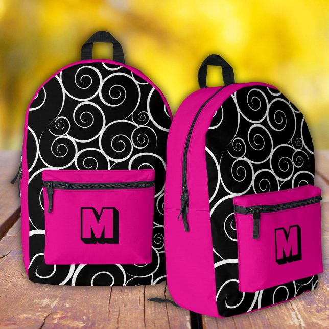  Cute hot pink pattern girls  Printed Backpack (Creator Uploaded)