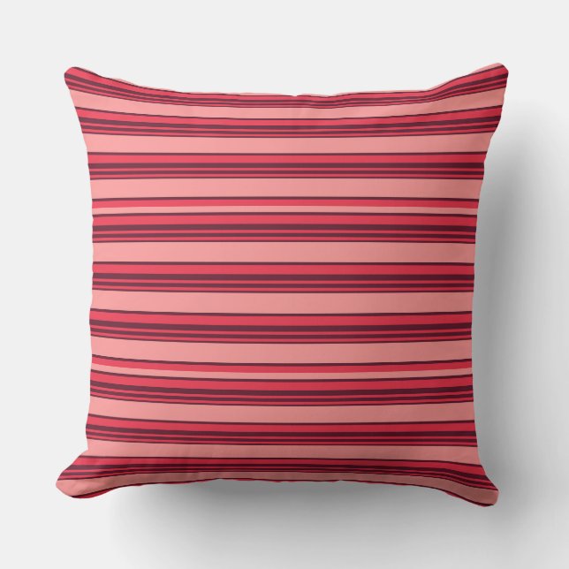 Cute hot pink stripes cushion (Front)