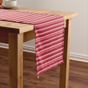 Cute hot pink stripes short table runner