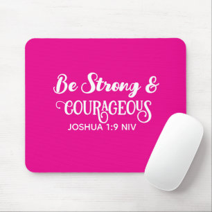 Cute Hot Pink Strong and Courageous Simple Mouse Pad