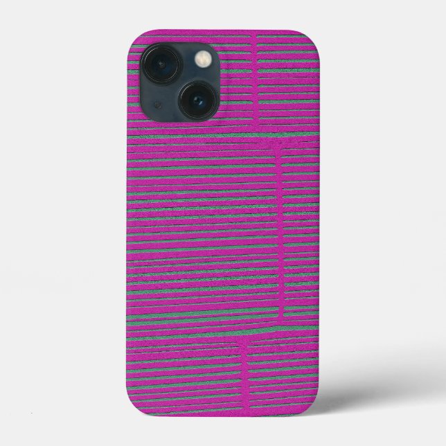 Cute Hot Pink Unique Modern Stripe Pattern Case-Mate iPhone Case (Back)