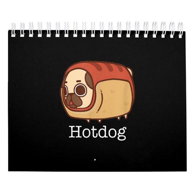 Cute Hotdog | Lovely Pug Dog Lover Calendar (Cover)