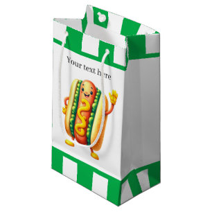 Cute hotdog lovers customisable  small gift bag